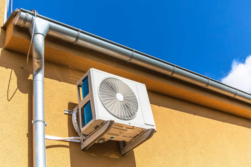 air conditioner on the side of a building